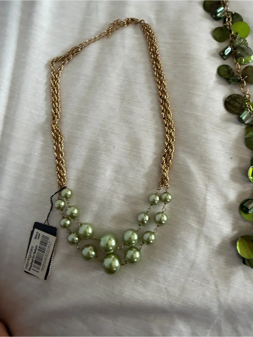 Haskell Green Disc Chain Necklace - Statement Women’s Jewelry bundle